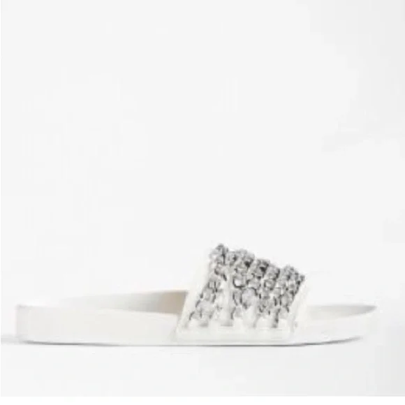 White Slide Sandals - Picture 2 of 3